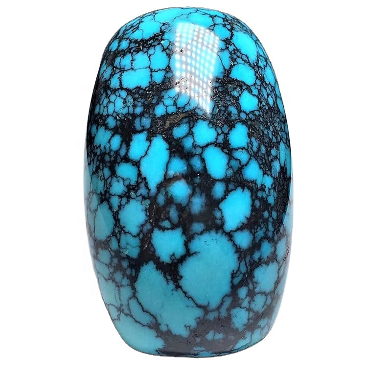 Manik pirus tulen Bentuk Tong Batu Pirus Drum Biru untuk membuat barang kemas buatan tangan 18