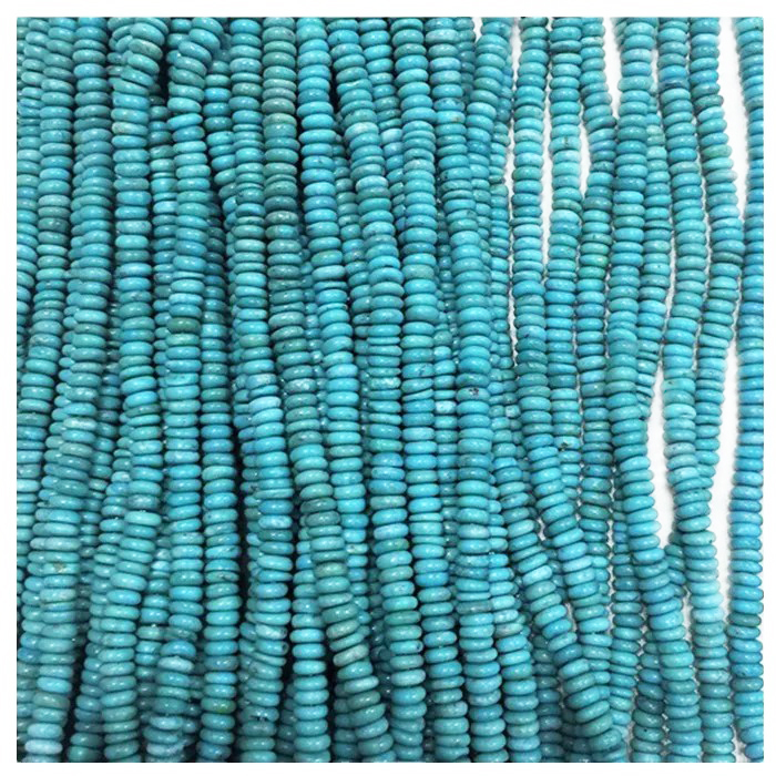 Təbii abakus firuzəyi gemstone muncuq muncuq zərgərlik firuzəyi rondelle muncuq iplik 18