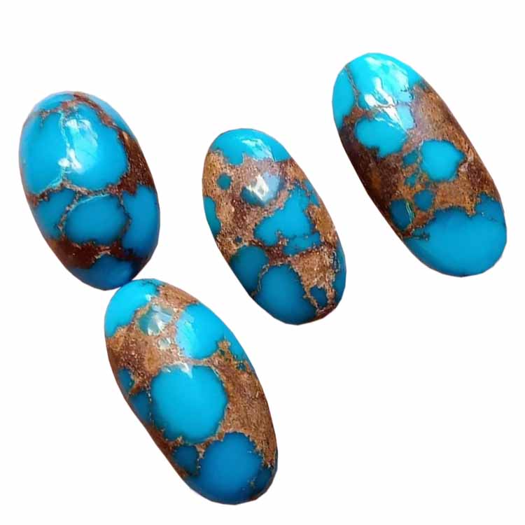 သဘာဝအတိုင်း Spider web dark bule turquoise cabochons Spiderweb turquoise ဘဲဥပုံ cabochon 15