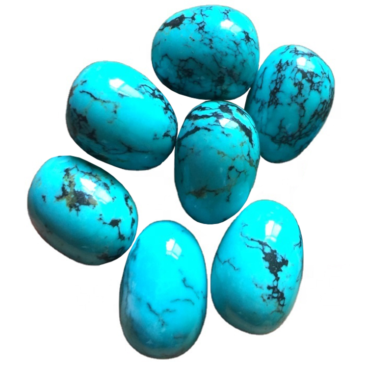 Moda Topdan yarı qiymətli 100% təbii firuzəyi yumurta daşı 18