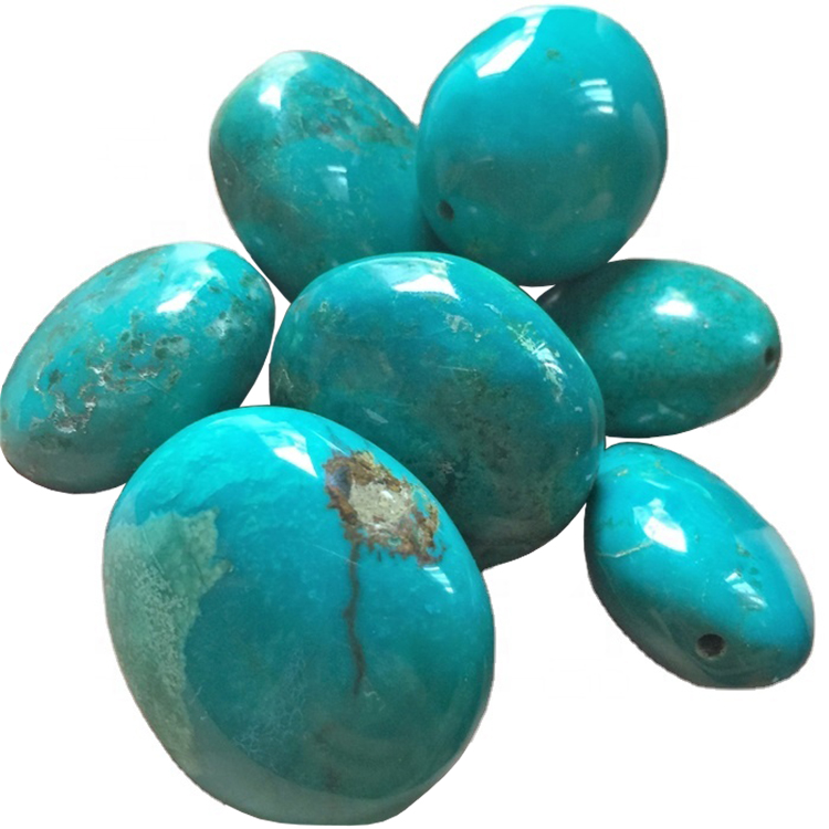 Sequin Turquoise hạt thiết kế màu xanh ngọc lam tự nhiên Kích thước hình bầu dục 42