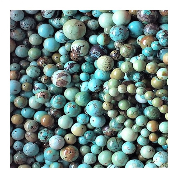 Бірюзовий круглий бісер для браслетів, що робить природний бірюзовий камінь 18