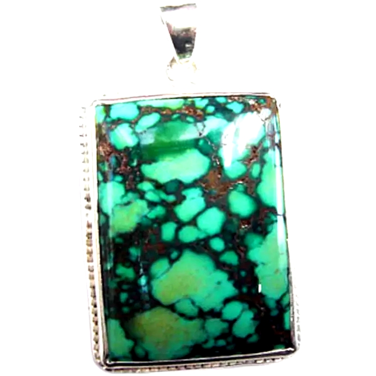 પ્રાચીન ભારતીય પીરોજ પેન્ડન્ટ સ્ટર્લિંગ સિલ્વરટચ અને પીરોજ પેન્ડન્ટ સરળ સંગ્રહ 15