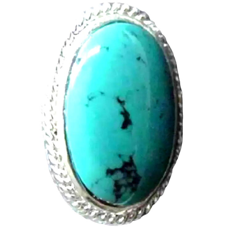 പുരുഷന്മാരുടെ നീലക്കല്ലിന്റെ ടർക്കോയ്സ് മോതിരം 925 സ്റ്റെർലിംഗ് സിൽവർ ടർക്കോയ്സ് മോതിരം 15