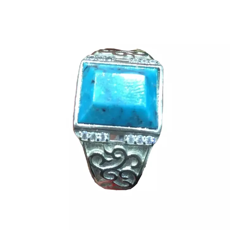 Turquoise cincin perhiasan boho handmade handmade 15