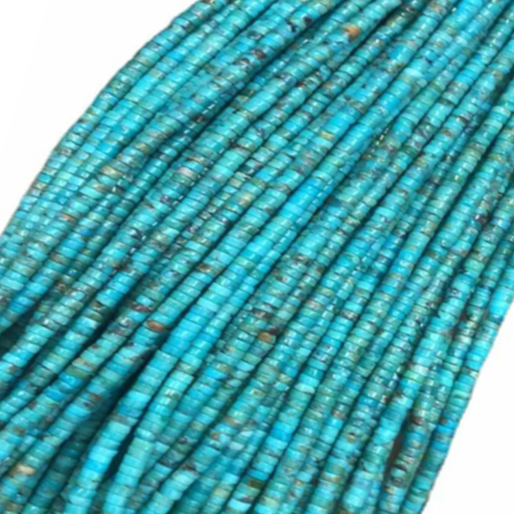 Təmiz firuzəyi Heishi hamar boş muncuq ip 18