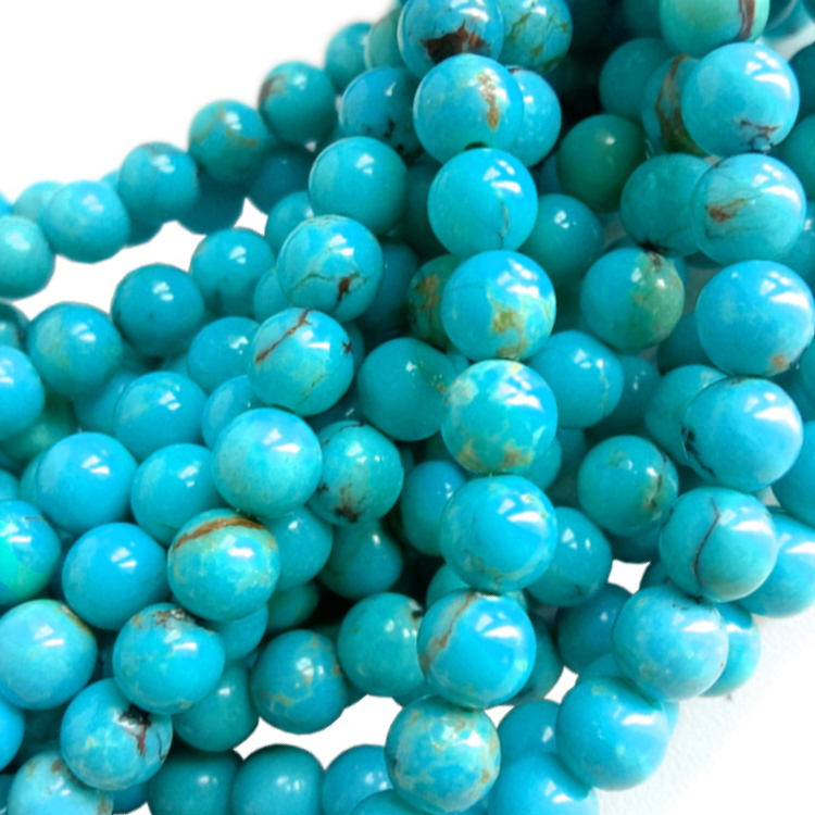 Firuzəyi dəyirmi muncuq təbii haşiyə daş muncuq daş daş muncuqları boş muncuqlar 18