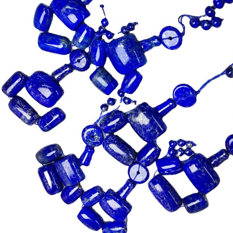 ھەقىقىي تەبىئىي لاپىس لازۇلى تۇڭى مونچاق تەبىئىي لاپىز لازۇلى يۇمىلاق سىلىندىر دۇمباق تۇڭ مونچاق 14