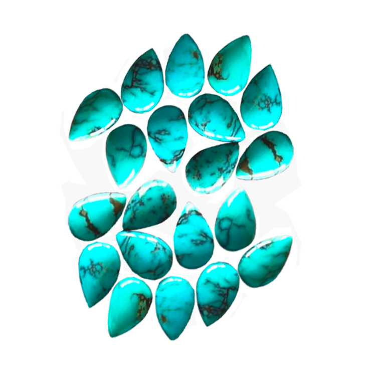 Natürlicher Türkis anpassen glatte Birnenform lose Edelstein Cabochon 15
