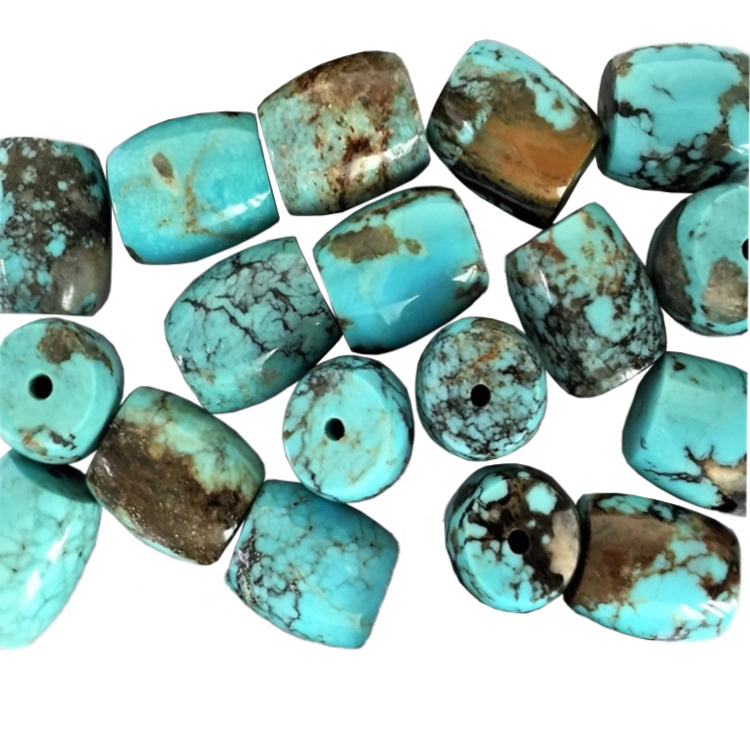 Blue Turquoise Drum Gemstone Beadststone Blue Turquoise Beads 18