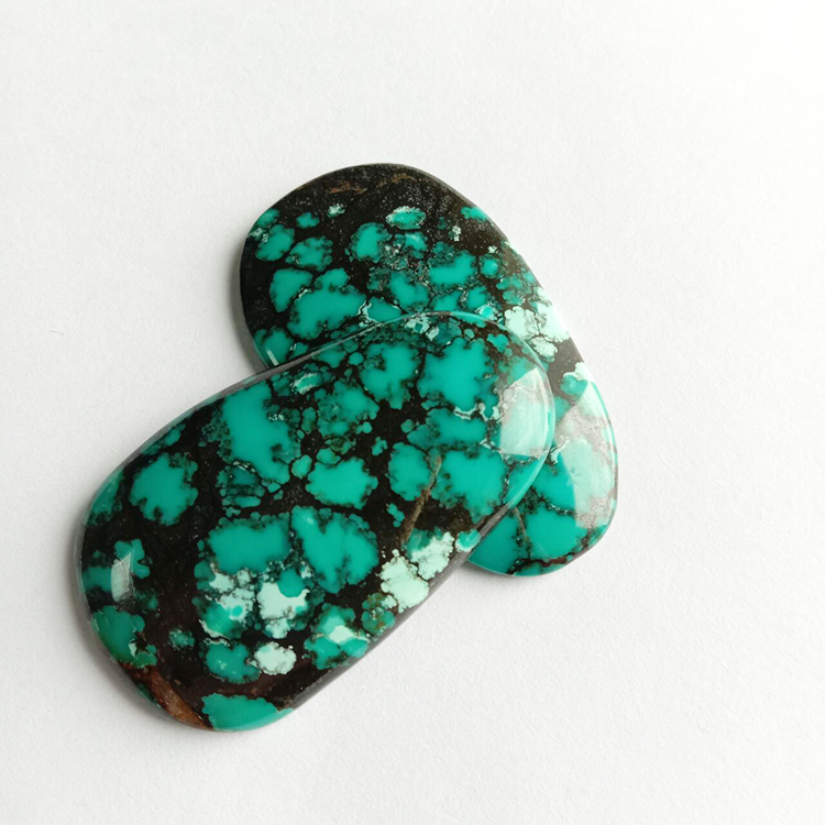 Dark Blue Red Spider Stiyer Egyp turquoise CaboChon 15