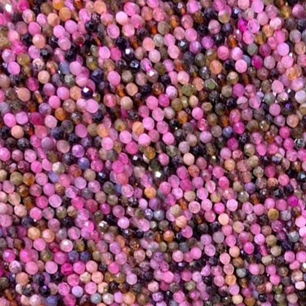 ಮಲ್ಟಿ ಟೂರ್ಮಲಿನ್ ಫೆಡ್ ರೊಂಡೆಲ್ಲೆ ಮಣಿಗಳು ಉನ್ನತ ಗುಣಮಟ್ಟದ ಸಡಿಲ ರತ್ನದ ಮಣಿಗಳು 14