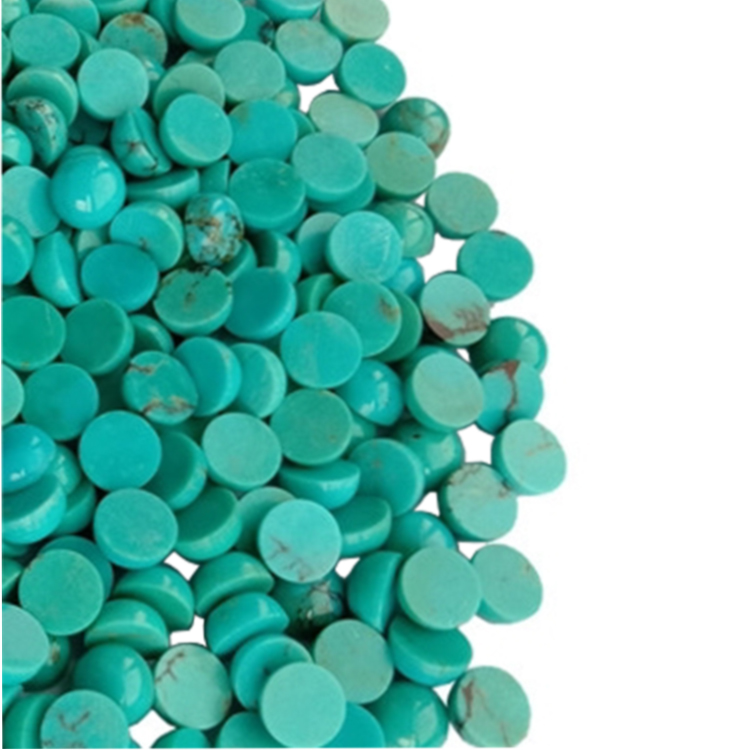 Echte Turquoise 6x3mm Round CabochOn Gemstone 15