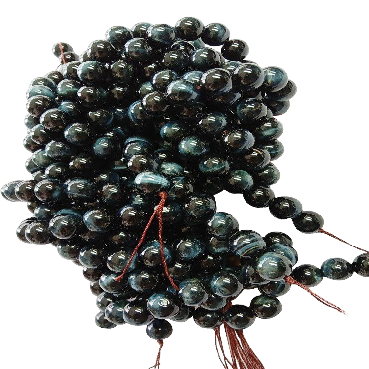 Grosir Kualitas Tinggi Kelas A Natural Blue Tiger's Eye Gemstone 14mm Bulat Beads 14