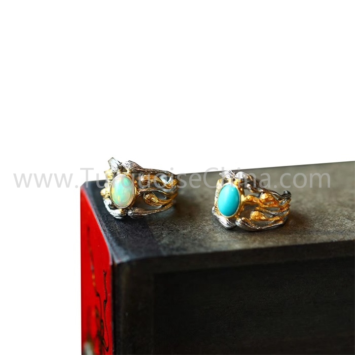 Z gems | שפּיץ קוואַליטעט פאַקטיש טערקווויז רינגס צושטעלן 6