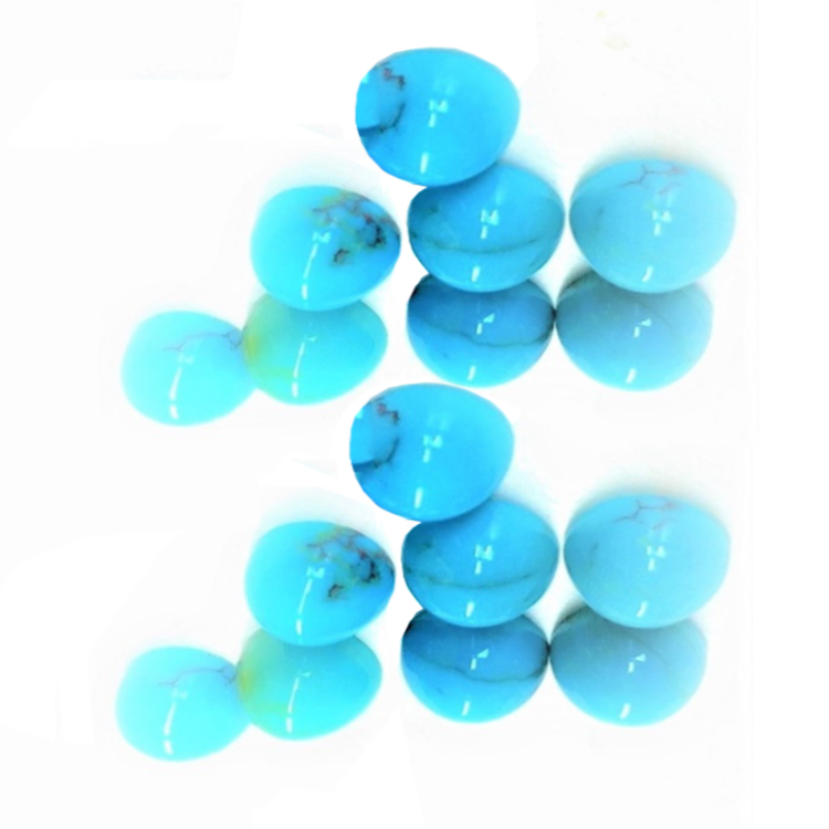 Kingman Gemstone Turquoise Bullet Beads Rau Kev Ua Cov Nyiaj Kub 18
