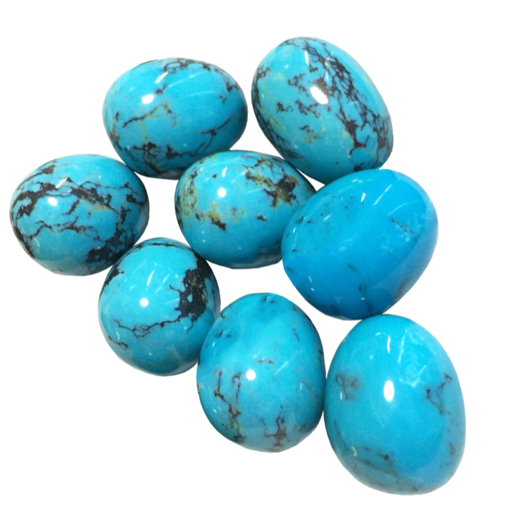 Јајце дупчат монистра тиркизен кралмен тиркизен скапоцен камен накит 18