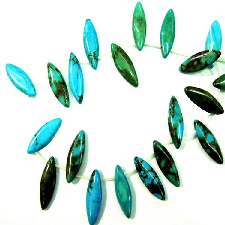16 Naturally HuBei Turquoise Rice Oval Beads 18