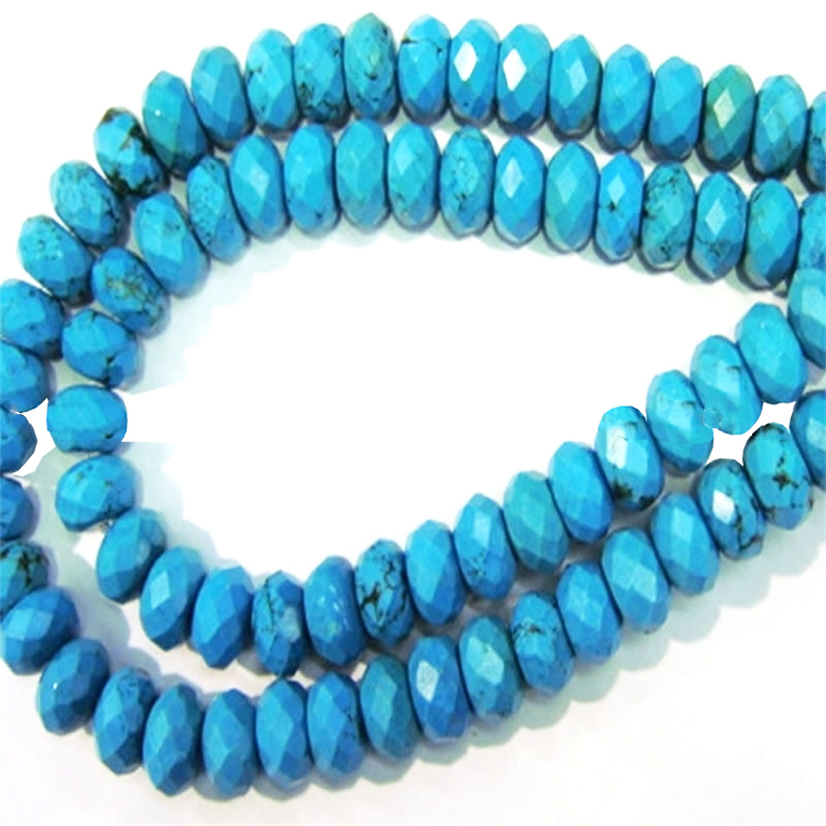 Turquoise Faceted Rondelle Beads,Turquoise Faceted Abacus Beads 18