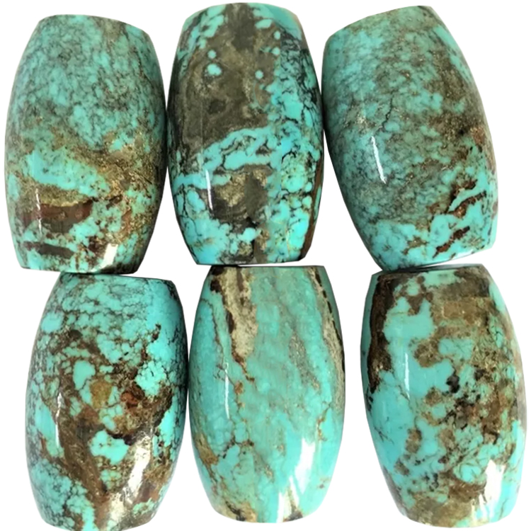 Genuine 100% Natural Blue Green Turquoise Beads Cylinder Rounded Tube Drum Barrel 18