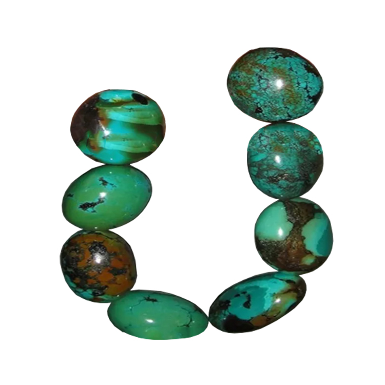 15-də qarışıq qarışıq ölçüsü Arizona firuzəyi Oval Gemstone muncuqları / mavi / sarı / bənövşəyi firuzəyi 18