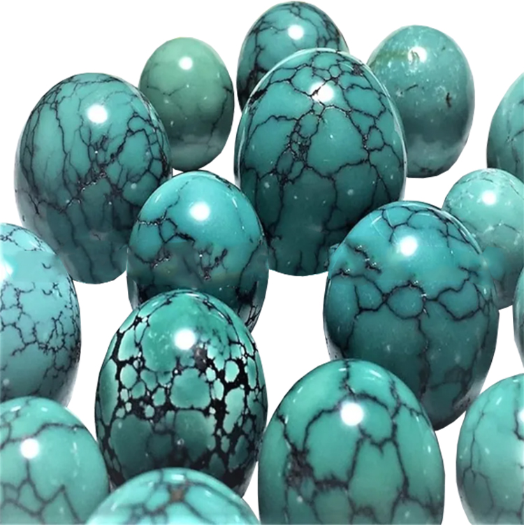 ナチュラルスパイダーウェブターコイズターコイズ丸みを帯びたラウンドビーズ15mm~35mm 16