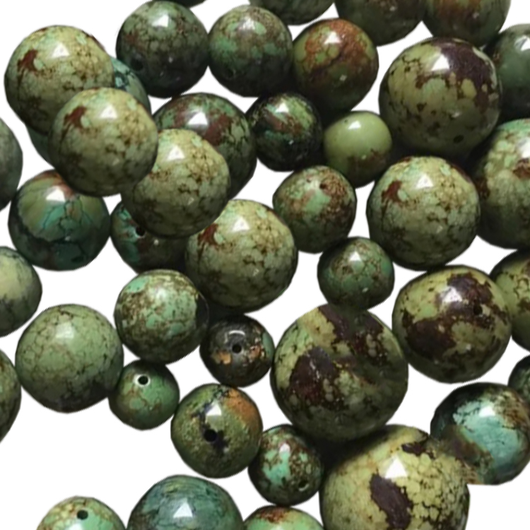 Təbii olaraq Hubei Firuzəyi Sarı Dəyirmi Boş Daş Gemstone muncuqları 18