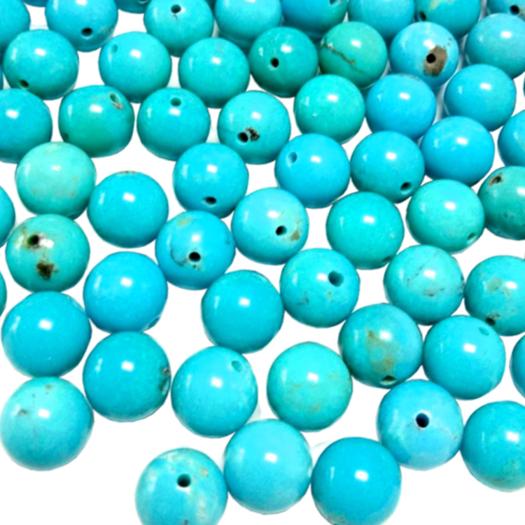 Großhandel blau Türkis polierte runde Perlen Edelstein runde Perlen 17