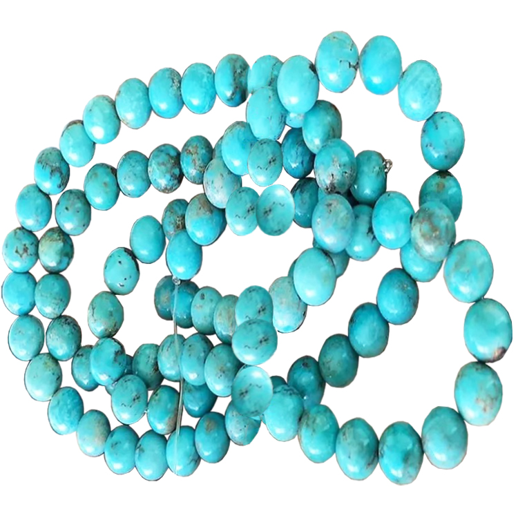 8mm Strand 16 düymlük dəyirmi daş daş taxili daş firuzəyi muncuq 18