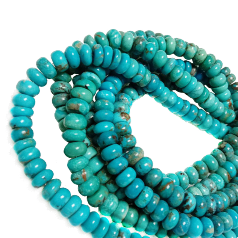 Təbii alma rəngli mohave firuzəyi Rondelle muncuqları& zərgərlik istehsalı üçün firuzəyi Abacus Muncuqlar 17
