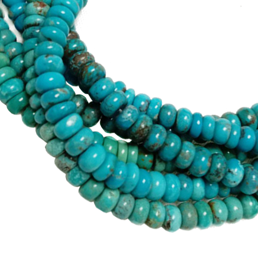 Təbii firuzəyi Gemstone Rondelle Beads zərgərlik 18