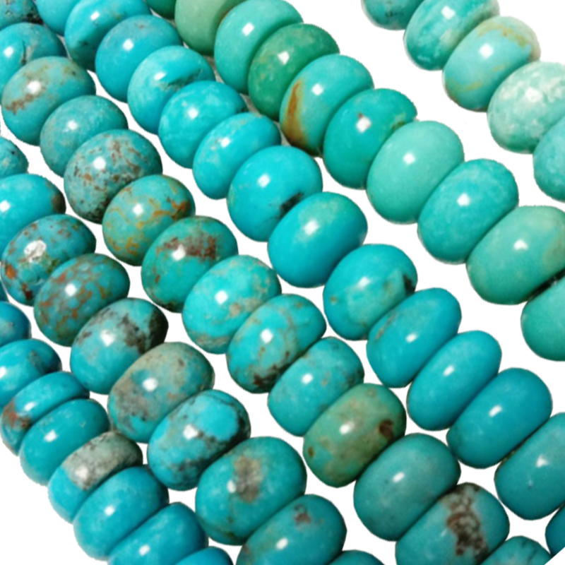Natural Blue Turquoise Plain Rondelle Perlur Natural Turquoise Abacus Perlur 18