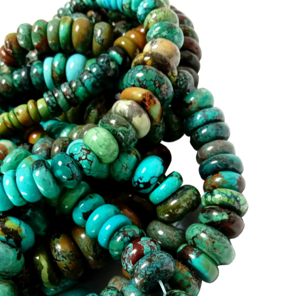 100% lifaha tsa tlhaho tsa Turquoise Rondelle& Lifaha tsa turquoise Abacus 18