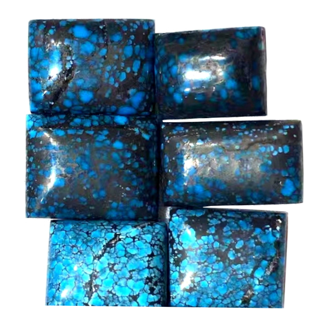 Көгілдір шаршы кабохондар& Бирюза жастығы Кабочон 15