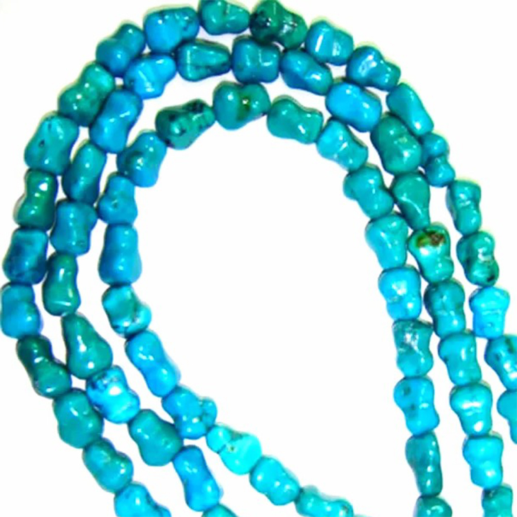 Natural Turquoise Dog Bone Beads 18