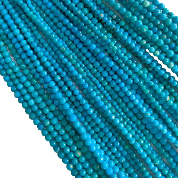 Manik-manik Putaran Turquoise Asli Grosir Beads Turquoise Untuk Membuat Perhiasan 18