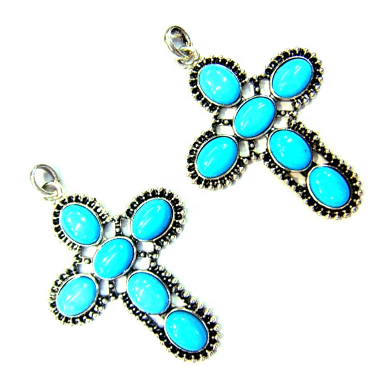 Custom Turquoise Cross Pendant Piegādes ražotājs | ZH dārgakmeņi 8