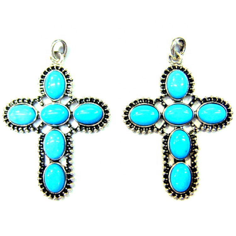 Custom Turquoise Cross Pendant Piegādes ražotājs | ZH dārgakmeņi 6