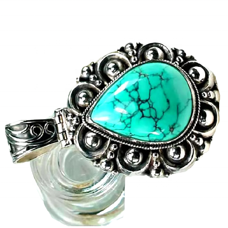 גאנץ גרין טערקווויז פּענדאַנט צושטעלן | זש געמס 6