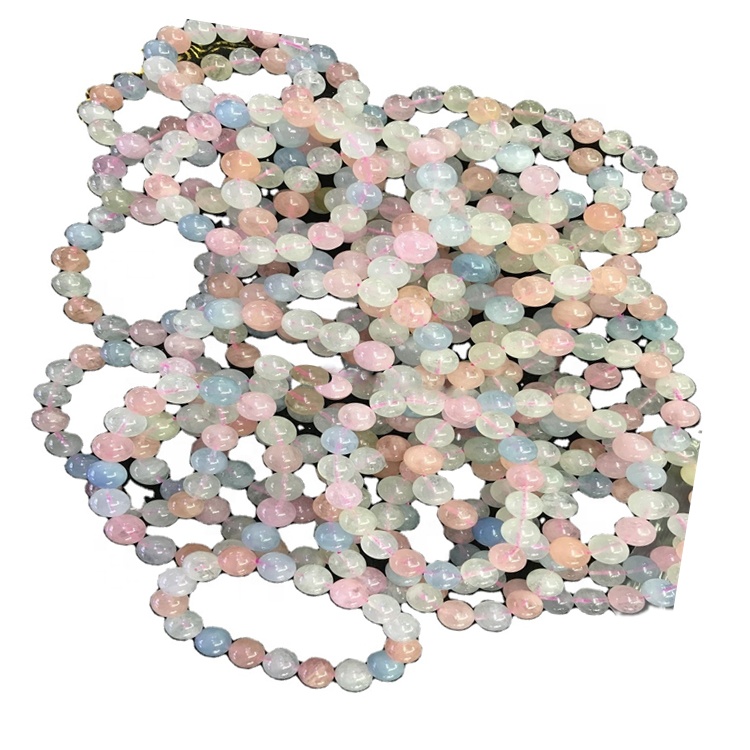 Kalesale Gemsstone Morganite Carving Buddha Buddha Beads Makes 9