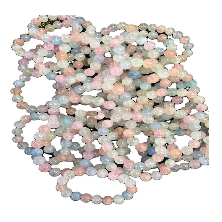 Kalesale Gemsstone Morganite Carving Buddha Buddha Beads Makes 7