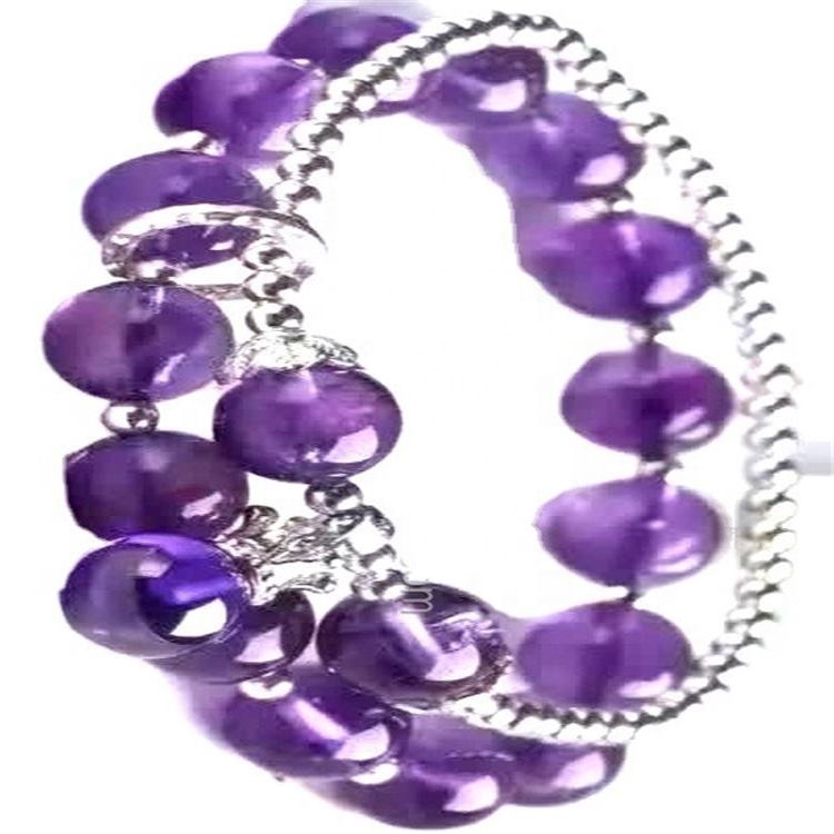 Paars amethist zilveren armband natuurlijke amethist hand gesneden armband paars amethist kristal handgemaakte armband 7
