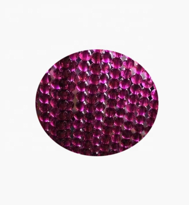 Granos de granate rojos naturales Forma redonda facetada para pulseras Collar de bricolaje Joyas de bricolaje Haciendo gemas Piedra espaciadora 31