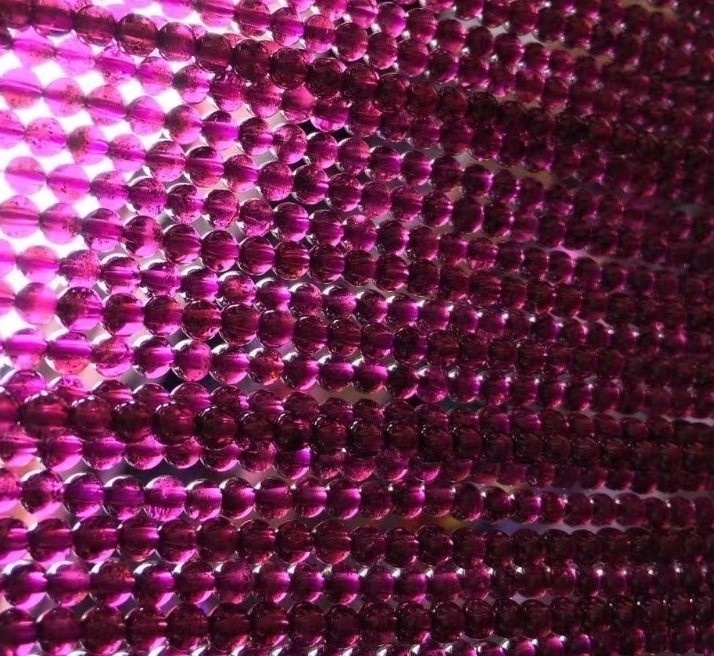 Granos de granate rojos naturales Forma redonda facetada para pulseras Collar de bricolaje Joyas de bricolaje Haciendo gemas Piedra espaciadora 11