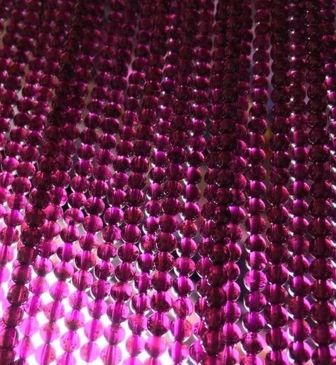 Granos de granate rojos naturales Forma redonda facetada para pulseras Collar de bricolaje Joyas de bricolaje Haciendo gemas Piedra espaciadora 9