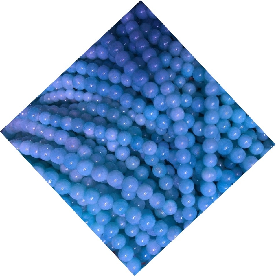 Cuentas redondas amazonitas Polidas apagadas Amazonita Blue Stone Beads Natural Russian Amazonita 7