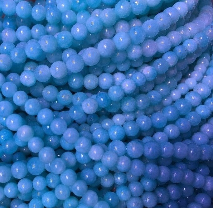 Cuentas redondas amazonitas Polidas apagadas Amazonita Blue Stone Beads Natural Russian Amazonita 11