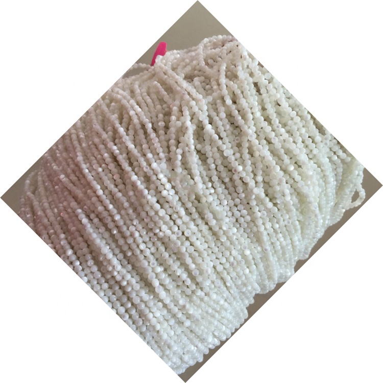 Tamaño 4mm 4.25mm 4.5mm 4,75mm Natural Blanco Mar Cáscara de mar Tridacna Redondo Beads 7