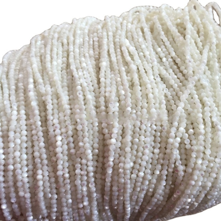 Tamaño 4mm 4.25mm 4.5mm 4,75mm Natural Blanco Mar Cáscara de mar Tridacna Redondo Beads 9