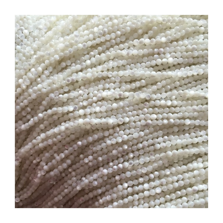 Tamaño 4mm 4.25mm 4.5mm 4,75mm Natural Blanco Mar Cáscara de mar Tridacna Redondo Beads 11